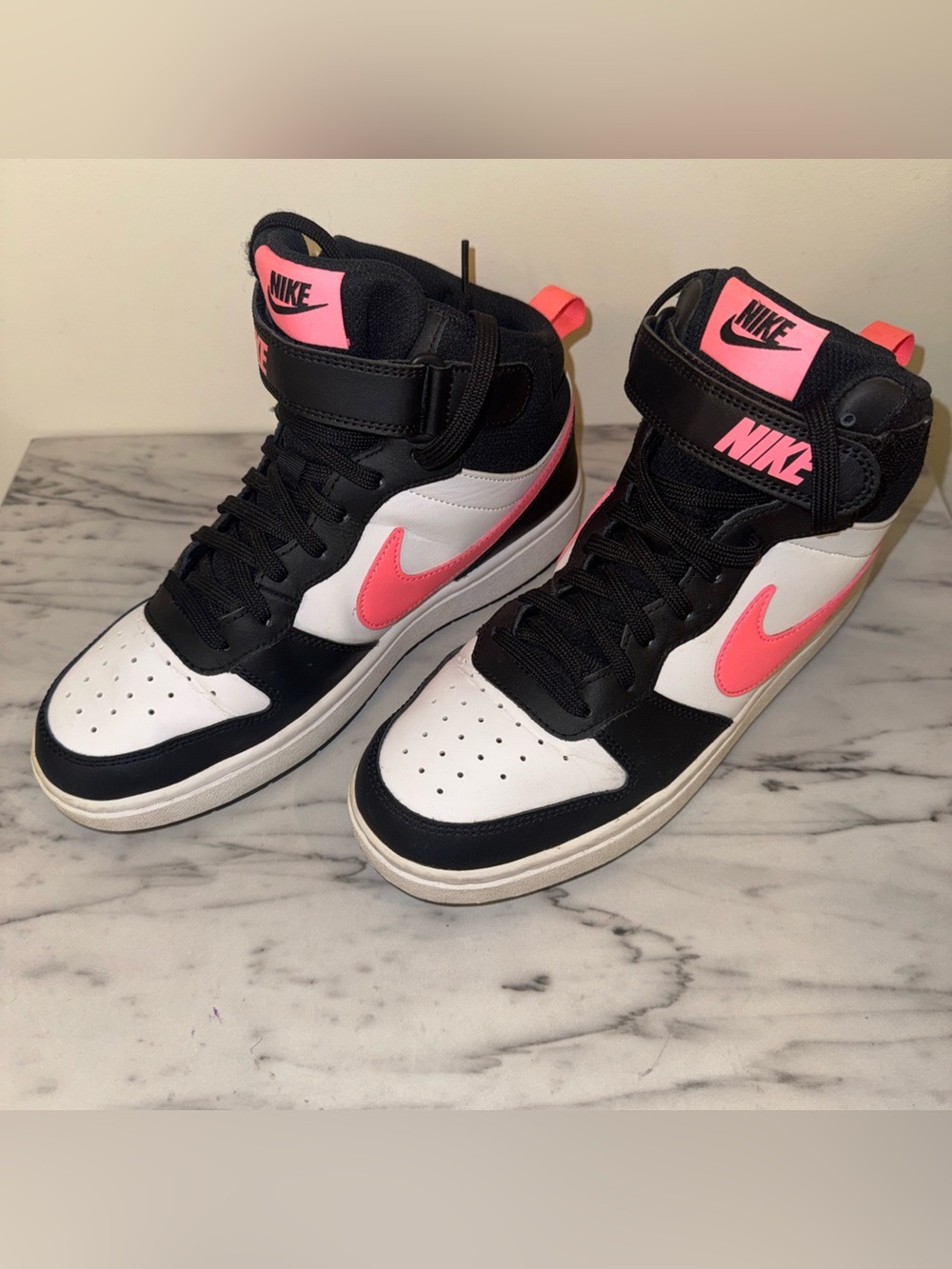 Nike Court Borough Mid 2 (GS) black/white/pink high-top